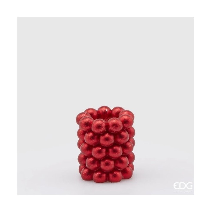 EDG Candela moccolo a sfere rossa alta 9,5 cm