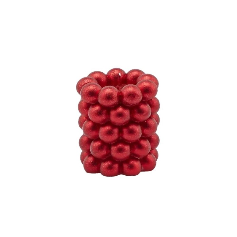 Candela Moccolo Sfere EDG Enzo De Gasperi H9,5cm D8cm Cera Rosso