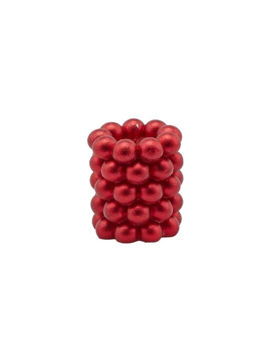 Candela Moccolo Sfere EDG Enzo De Gasperi H9,5cm D8cm Cera Rosso