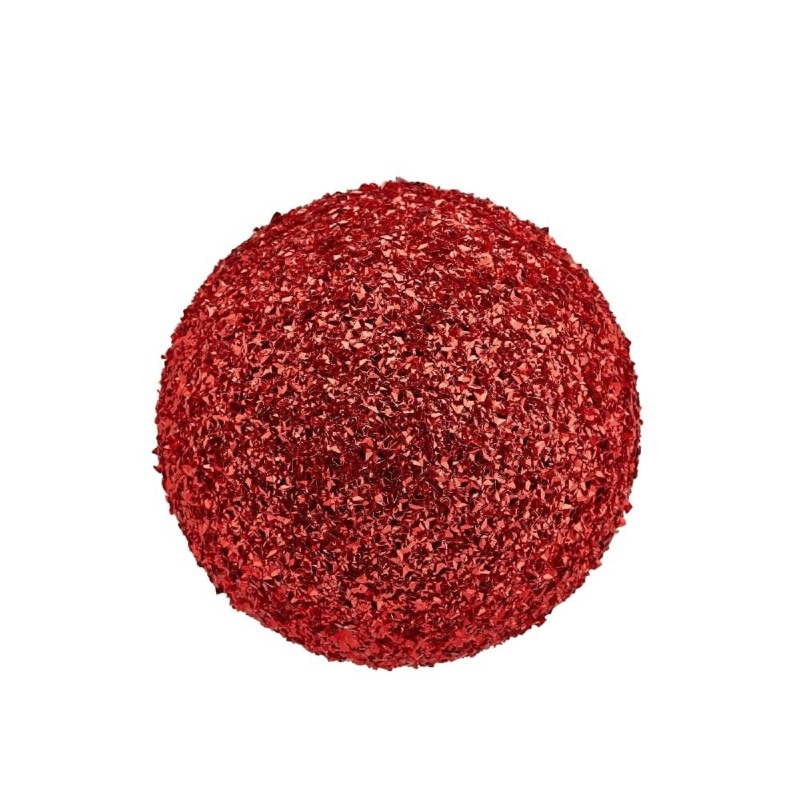 Palla di Natale Glitter in PVC Rossa Ø20 cm - EDG Enzo De Gasperi
