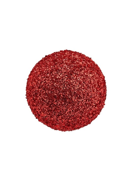 Palla di Natale Glitter in PVC Rossa Ø20 cm - EDG Enzo De Gasperi