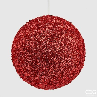 Palla di Natale Glitter in PVC Rossa Ø20 cm - EDG Enzo De... 2