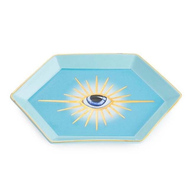 Svuotatasche in Porcellana Celeste Emò Italia Egeo Occhio Greco