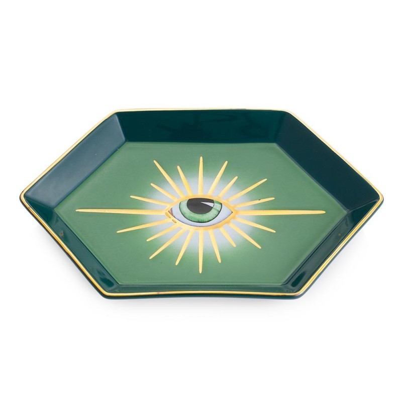 Svuotatasche in Porcellana Verde Emò Italia Egeo Occhio Greco