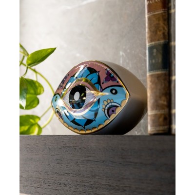 Fermacarte in Porcellana Emò Italia Egeo con Occhio Greco... 2