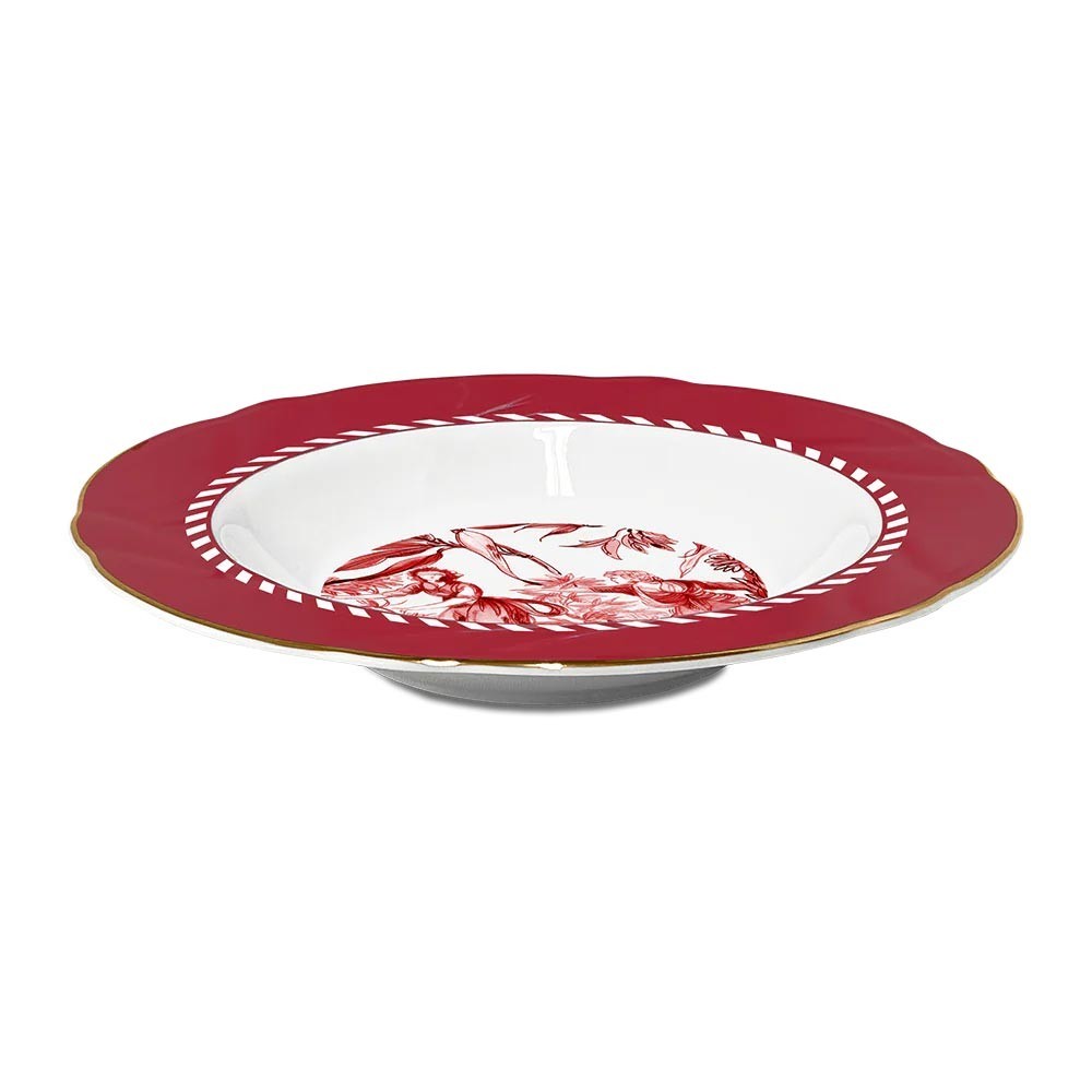 Baci Milano set 6 piatti fondi Le Rouge in porcellana Ø24cm - Candida  Celiento