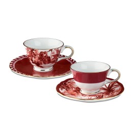 Baci Milano Set di 2 tazzine da caffè Le Rouge in porcellana