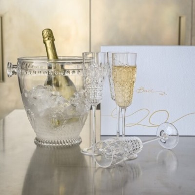 SET 4 FLUTE CHAMPAGNE E SECCHIELLO TRASPARENTE  2