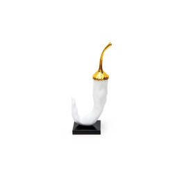 Sequenze Peperoncino portafortuna bianco e oro 13 cm