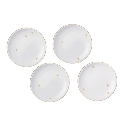 SET 4 PIATTI DOLCE API Bialetti Oro delle Api in Porcellana