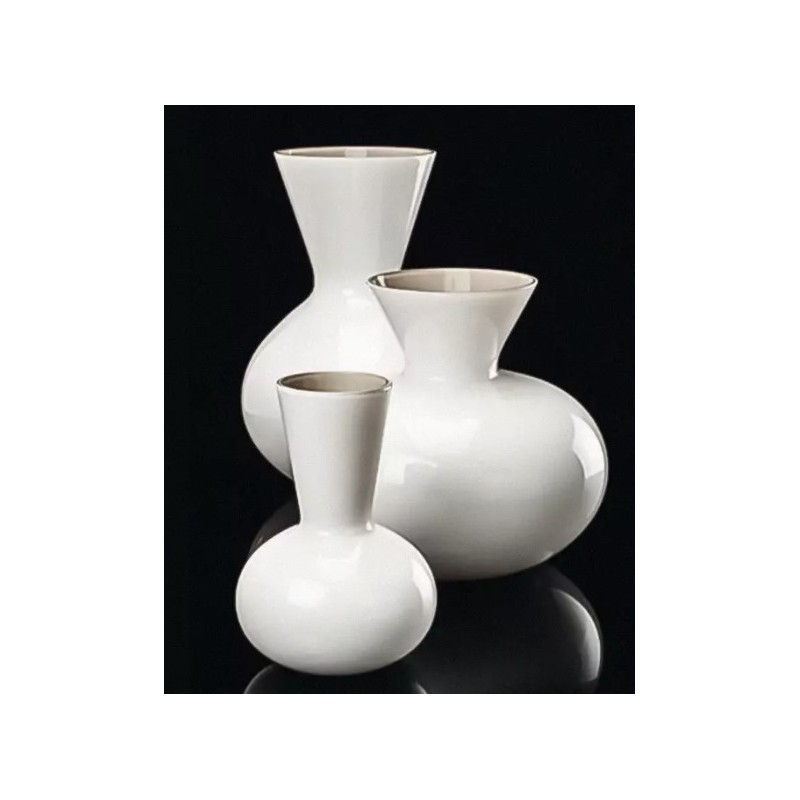 Vaso Idria Venini in Vetro di Murano Lattimo e...