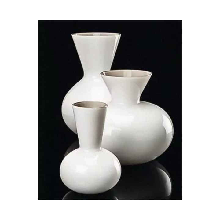 Venini Vaso Idria lattimo e talpa alto 23 cm