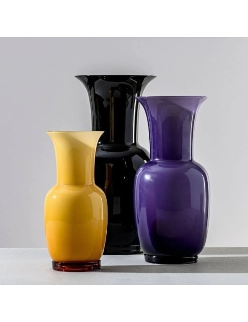Vaso Opalino Nero Venini in Vetro di Murano –...
