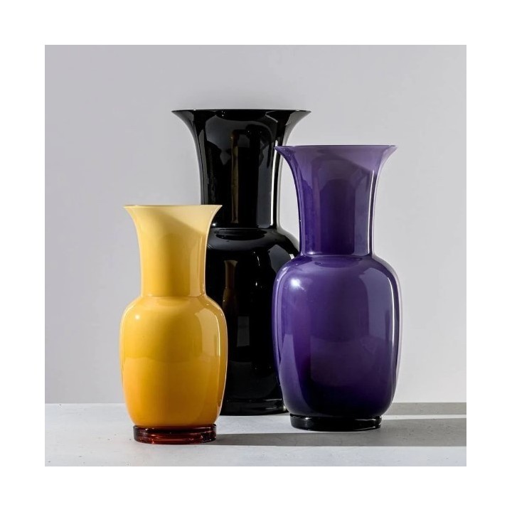Venini Vaso Opalino nero alto 36 cm