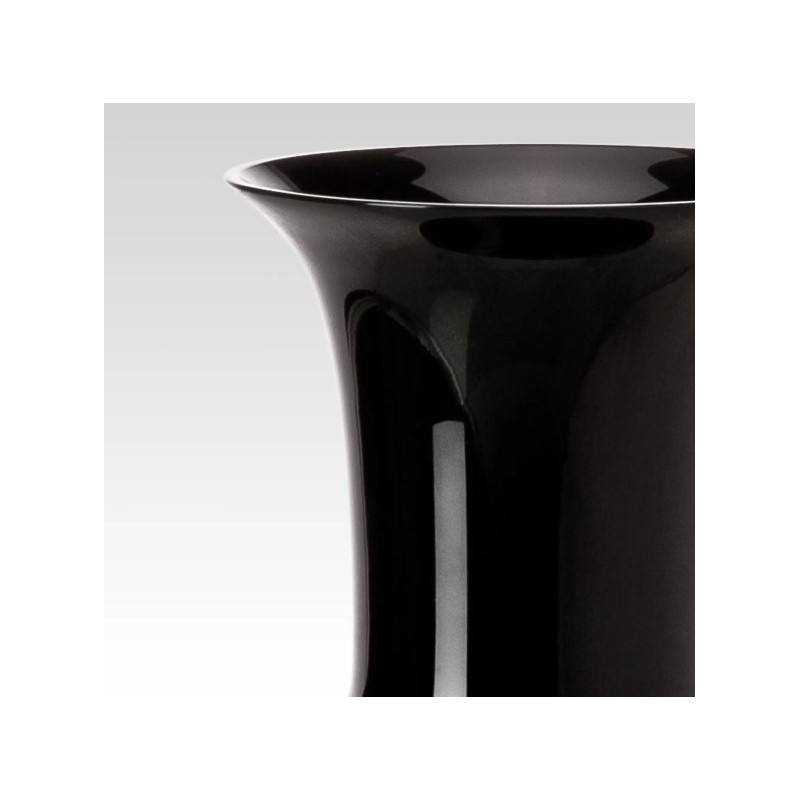 Vaso Opalino Nero Venini in Vetro di Murano –...