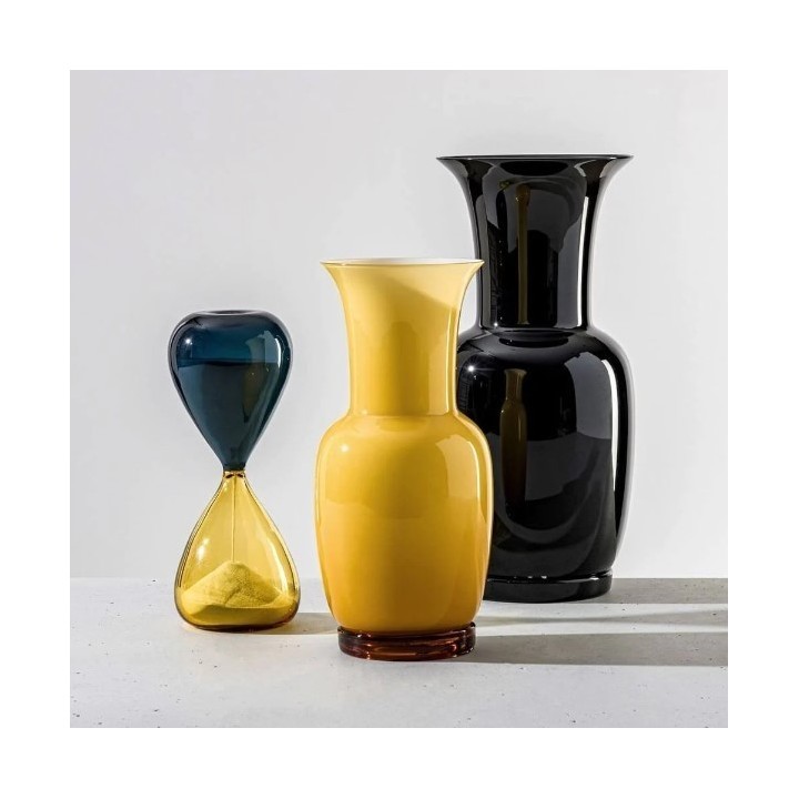 Venini Vaso Opalino nero alto 36 cm
