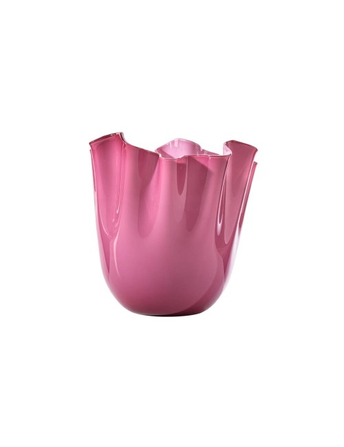 Vaso Fazzoletto Venini Magenta Sabbiato con Interno Lattimo – Design Iconico