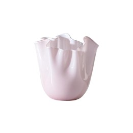 Venini Vaso Fazzoletto opalino rosa cipria alto 13,5 cm