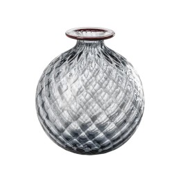 Venini Vaso Monofiori Balloton uva filo rosso alto 20,5 cm