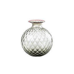 Venini Vaso Monofiori Balloton talpa filo rosso alto 12,5 cm