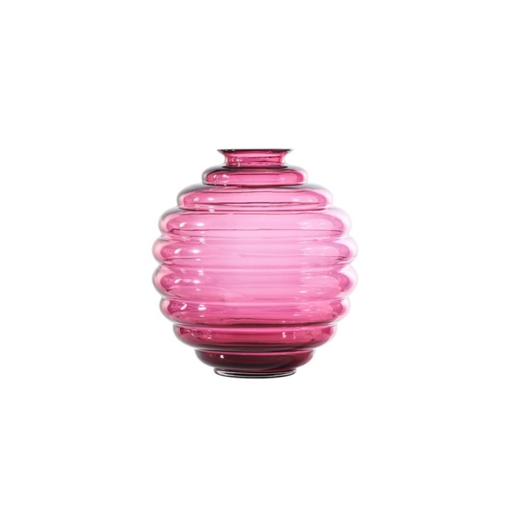 Venini Vaso Deco magenta trasparente alto 18 cm