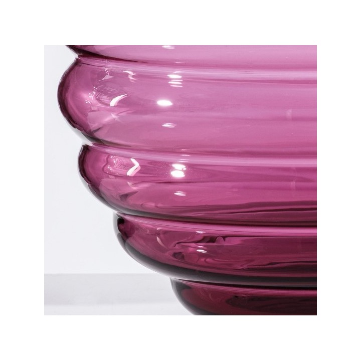 Venini Vaso Deco magenta trasparente alto 18 cm
