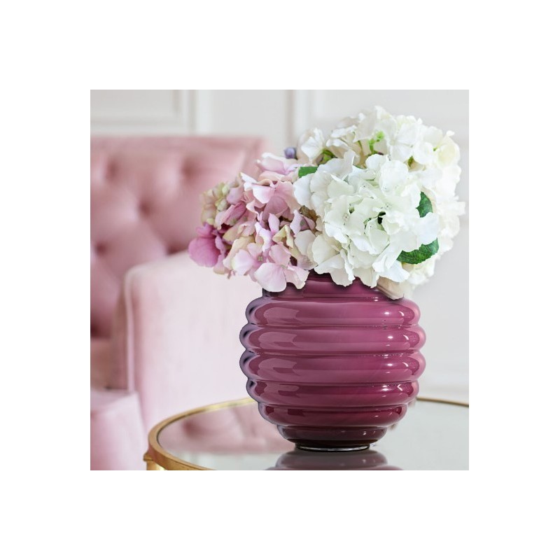 Vaso Deco Venini Magenta con Lattimo – Vetro di...