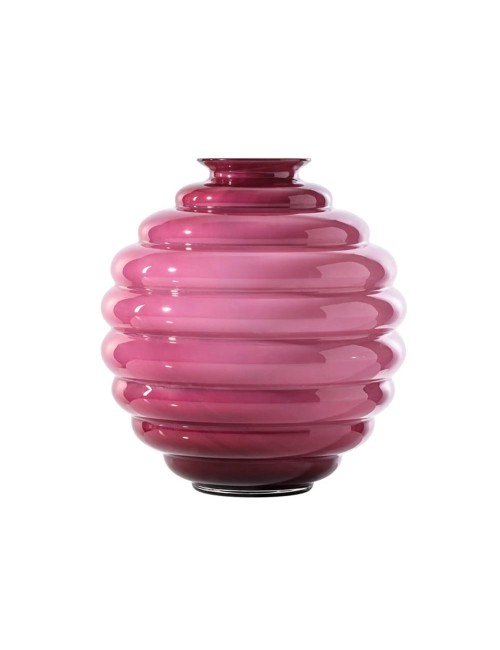Vaso Deco Venini Magenta con Lattimo – Vetro di Murano Artigianale