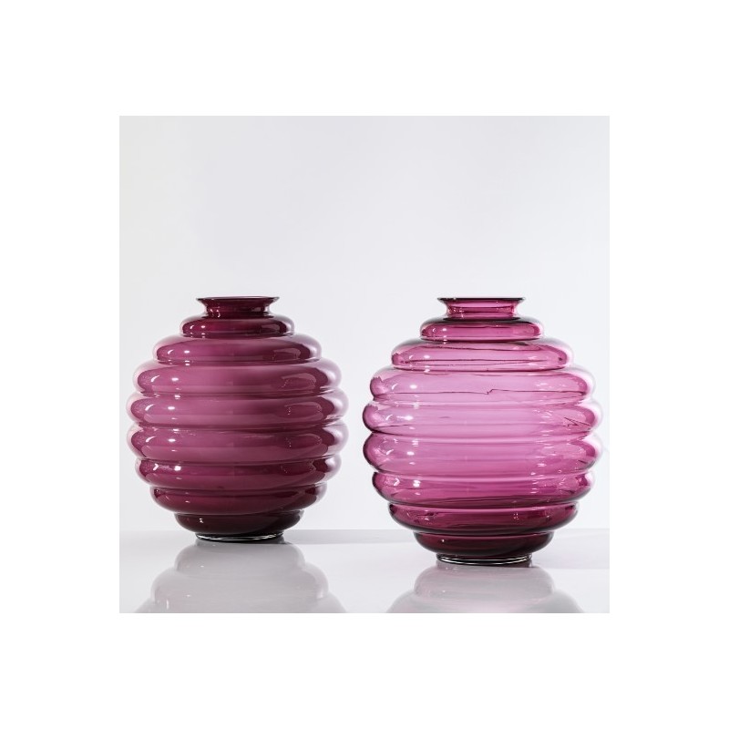 Vaso Deco Venini Magenta con Lattimo – Vetro di...