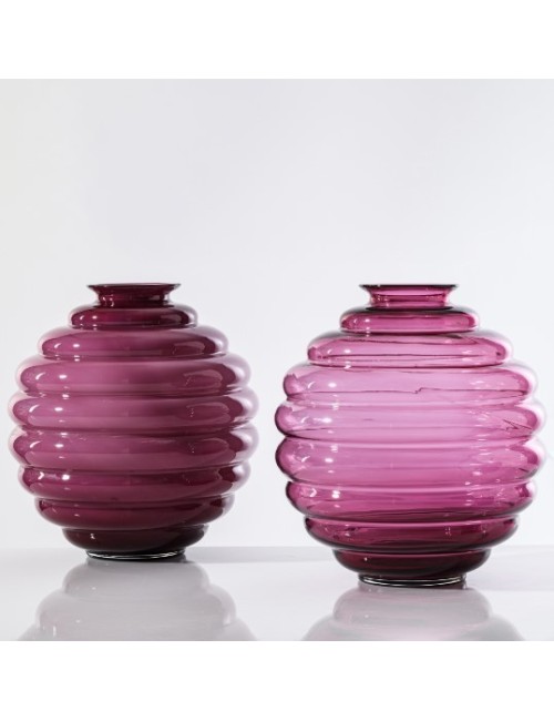 Vaso Deco Venini Magenta con Lattimo – Vetro di...