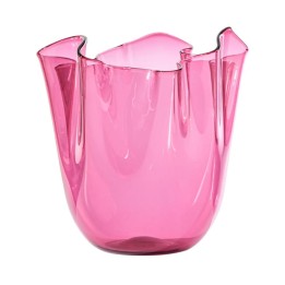 Venini Vaso Fazzoletto magenta trasparente alto 31 cm