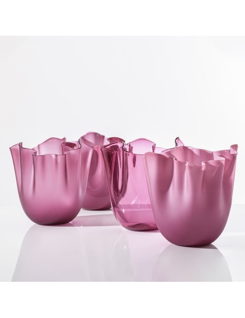 Vaso Fazzoletto Opalino Venini Magenta...