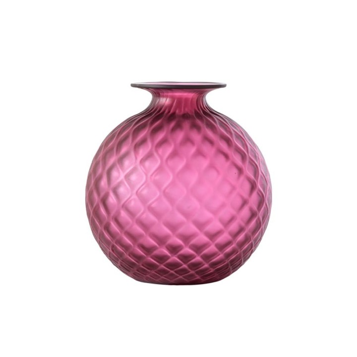 Venini Monofiori Balloton magenta sabbiato alto 16,5 cm