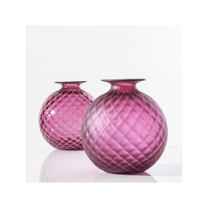 Venini Monofiori Balloton magenta sabbiato alto 16,5 cm