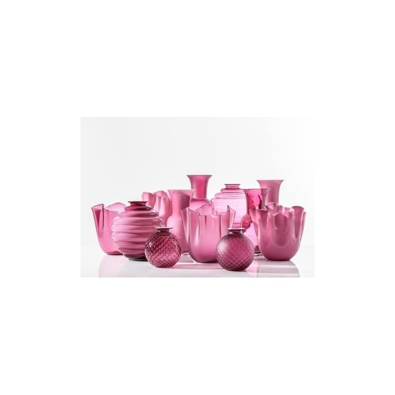 Vaso Opalino Venini Magenta Trasparente con...