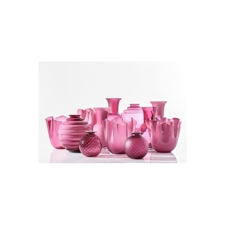 Venini Vaso Opalino magenta trasparente alto 36 cm