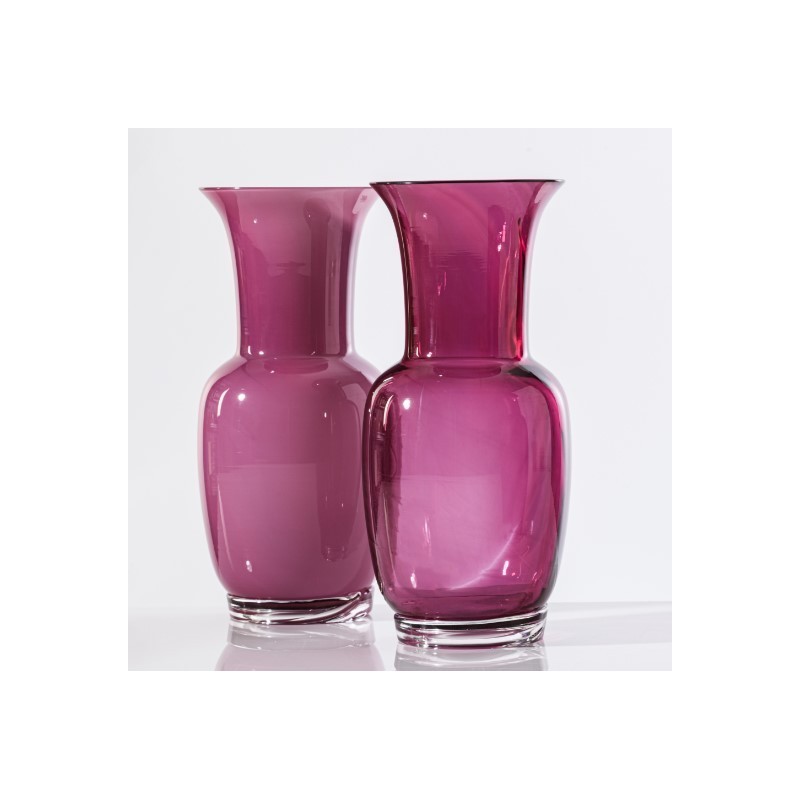 Vaso Opalino Venini Magenta Trasparente con...
