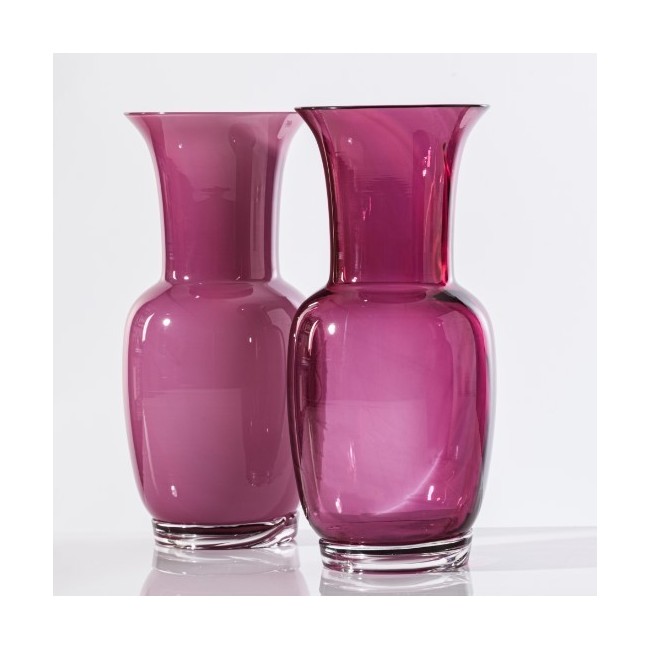 Vaso Opalino Venini Magenta Trasparente con...