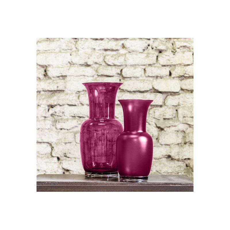 Vaso Opalino Venini Magenta Trasparente con...