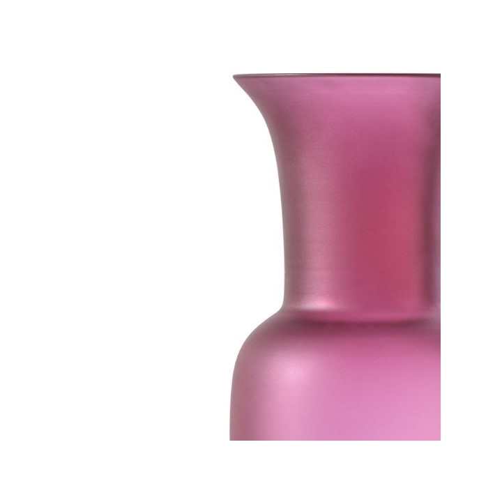 Venini Vaso Opalino sabbiato magenta alto 36 cm