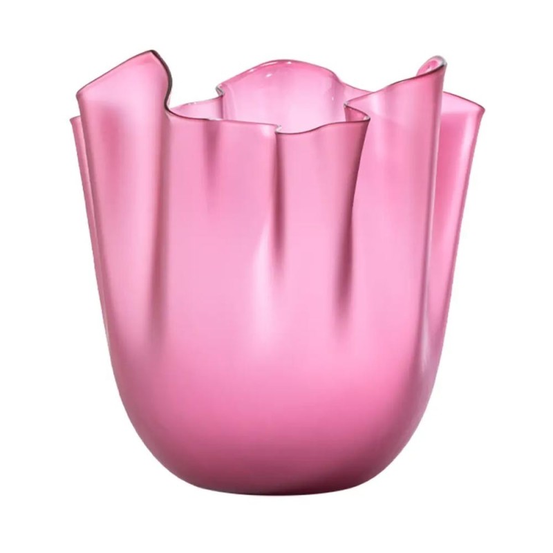 Vaso Fazzoletto Venini Magenta Sabbiato Trasparente – Icona di Design Murano