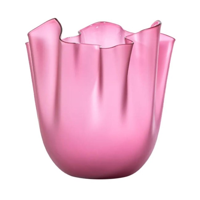 Vaso Fazzoletto Venini Magenta Sabbiato Trasparente – Icona di Design Murano