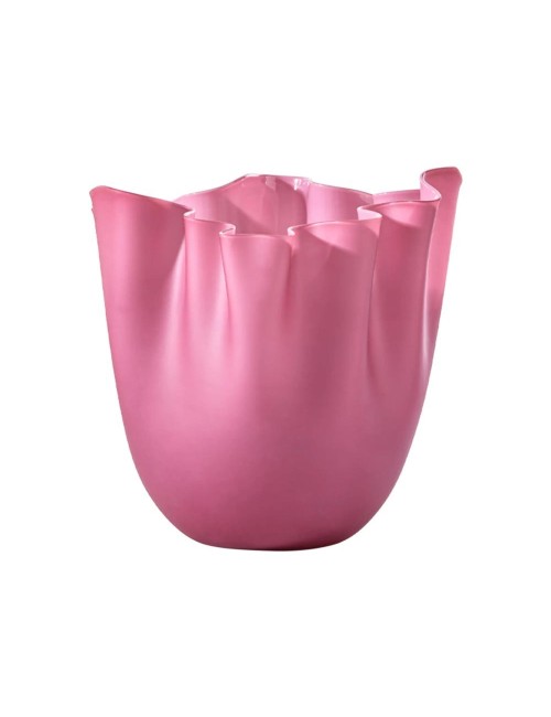 Vaso Fazzoletto Venini Magenta Sabbiato – Vetro di Murano Opalino