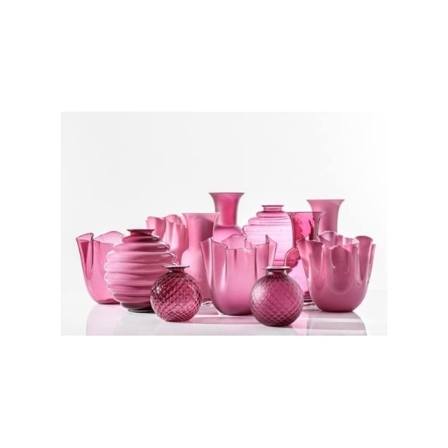 Vaso Fazzoletto Venini Magenta Sabbiato con...