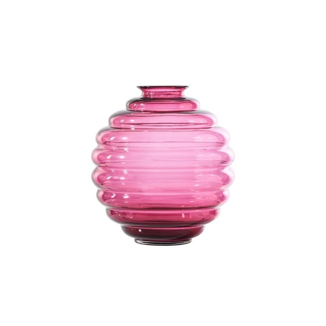 Vaso Deco Venini Magenta Trasparente Ø23 – Vetro di Murano Artigianale