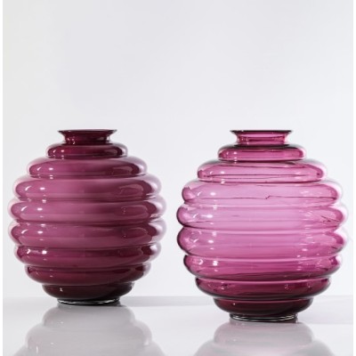 Vaso Deco Venini Magenta Trasparente Ø23 – Vetro di... 2
