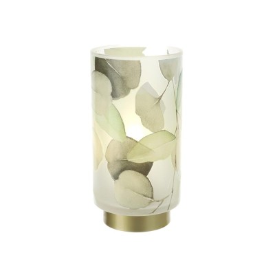 LAMPADA VETRO BOTANIC VERDE BASE ORO C/LAMP.LED