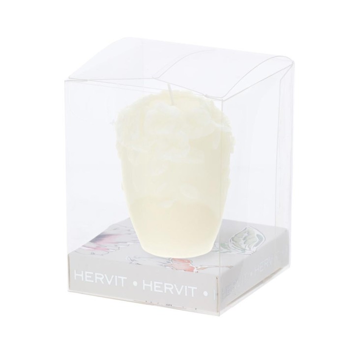 Hervit Candela Bouquet in cera di soia bianca da 6 cm