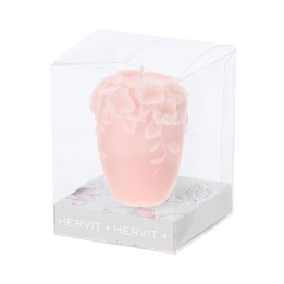 Hervit Candela Bouquet in cera di soia rosa da 6 cm