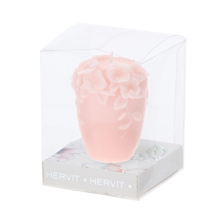 Hervit Candela Bouquet in cera di soia rosa da 6 cm